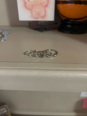 Delicate Silver Stackable Rings with Small Stones size 8